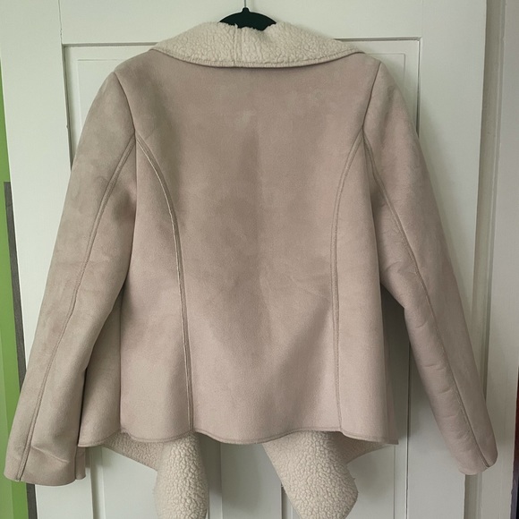 TOBI Sherpa lined suede open front jacket - Picture 3 of 3